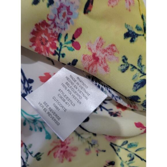 Cresent & Willough Floral Cap Sleeve Tie Neck Blouse Size Small - Picture 7 of 9